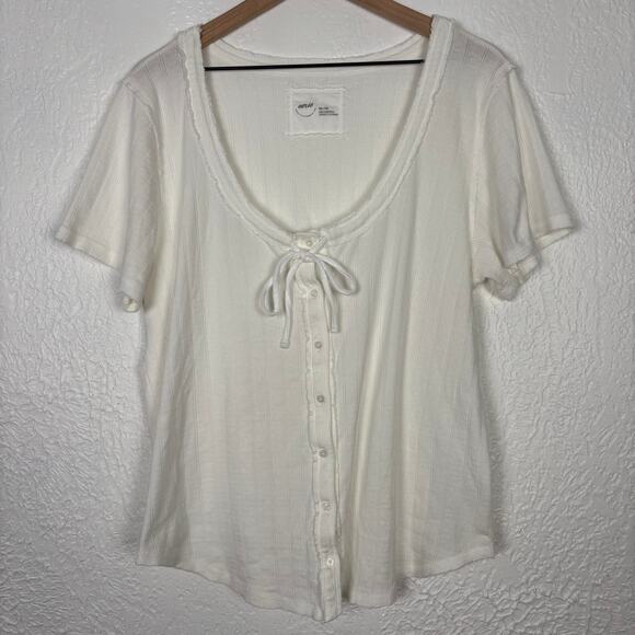 Aerie The Sneak Peek T-Shirt in White NWT Size XXL - Picture 2 of 5